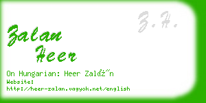 zalan heer business card